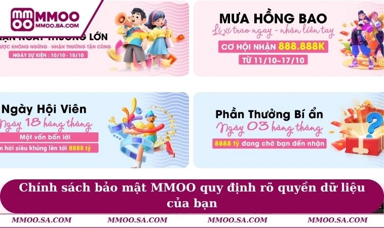 Chính sách bảo mật MMOO quy định rõ quyền dữ liệu của bạn