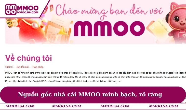 Nguồn gốc nhà cái MMOO minh bạch, rõ ràng